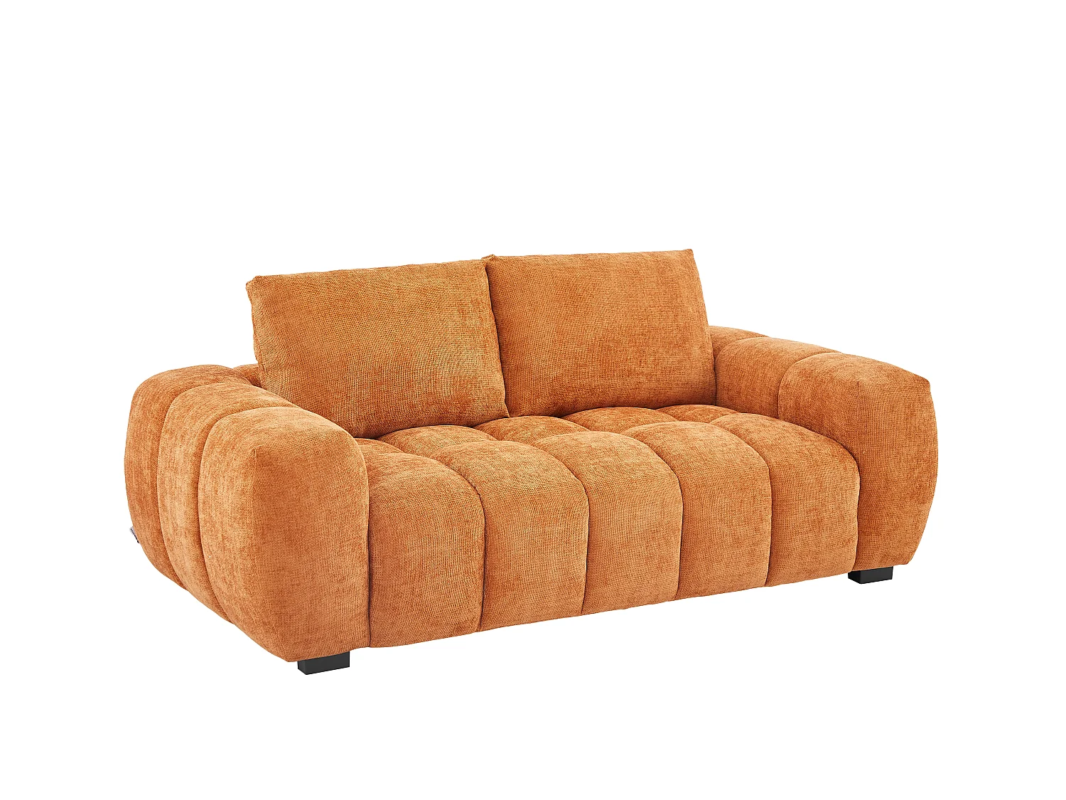 Canapé 3 places en tissu texturé terracotta BERENIA