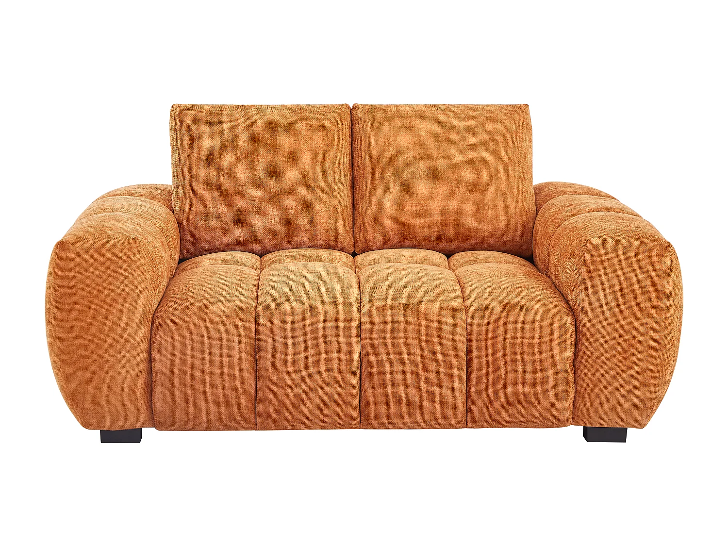 Canapé 2 places en tissu texturé terracotta BERENIA
