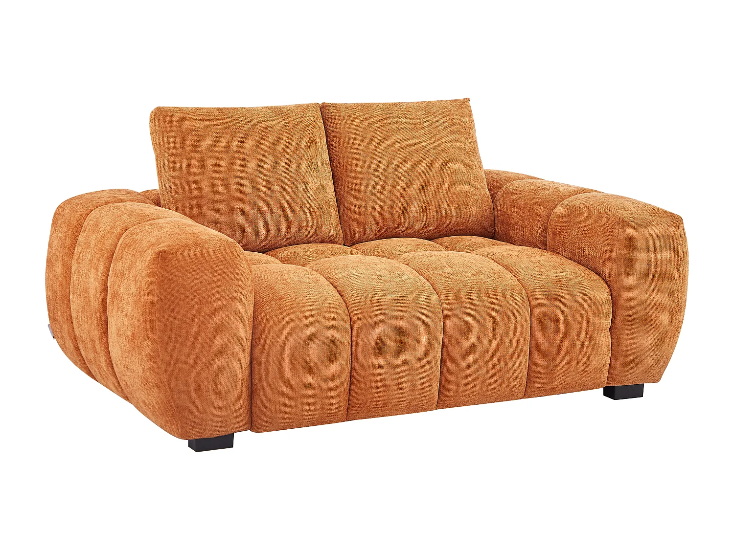 Canapé 2 places en tissu texturé terracotta BERENIA