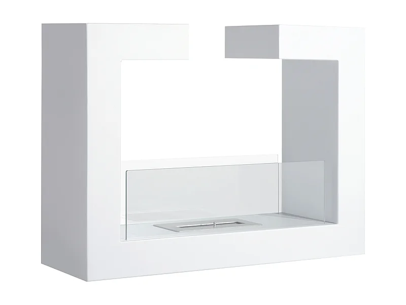 Easycomfort Caminetto A Bioetanolo Da Tavolo 2000w In Acciaio Inossidabile Inodore Con Vetro 78 X 25 X 58 Cm Bianco