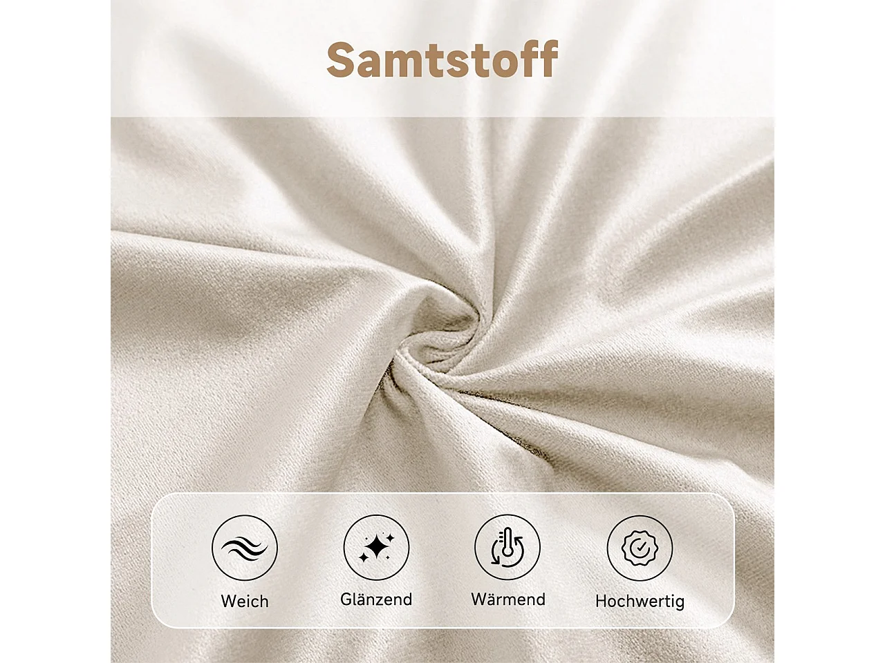 Komplet 6 krzeseł do jadalni - 42,5 x 53 x 82 cm - z grubymi poduszkami na siedziskach i srebrnymi metalowymi nogami - aksamit - beż