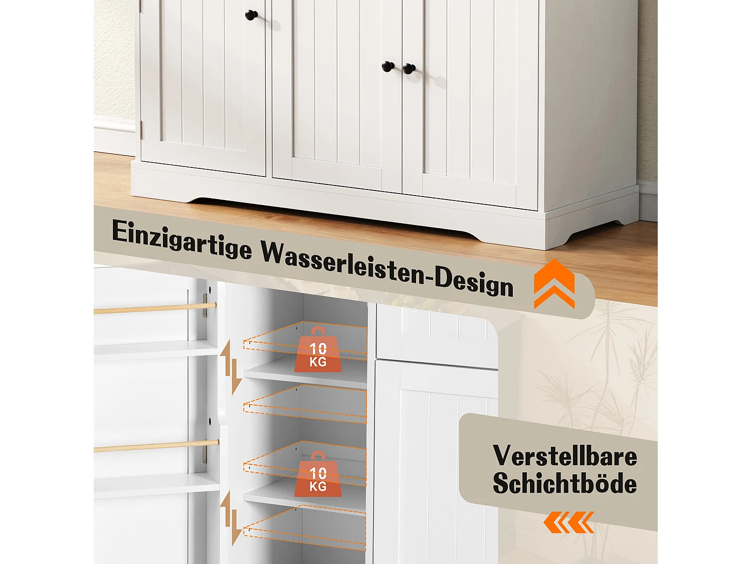 Buffet moderne et élégant - 107 x 40 x 83.4 cm - avec 3 portes + 1 tiroir - pour salle à manger et salon - MDF - blanc