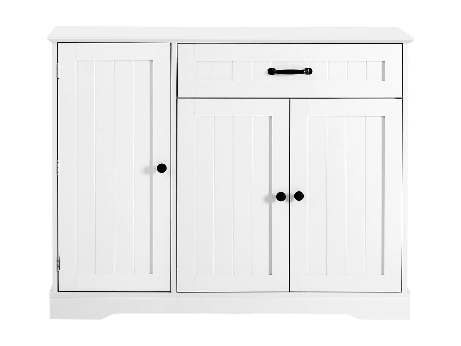 Buffet moderne et élégant - 107 x 40 x 83.4 cm - avec 3 portes + 1 tiroir - pour salle à manger et salon - MDF - blanc