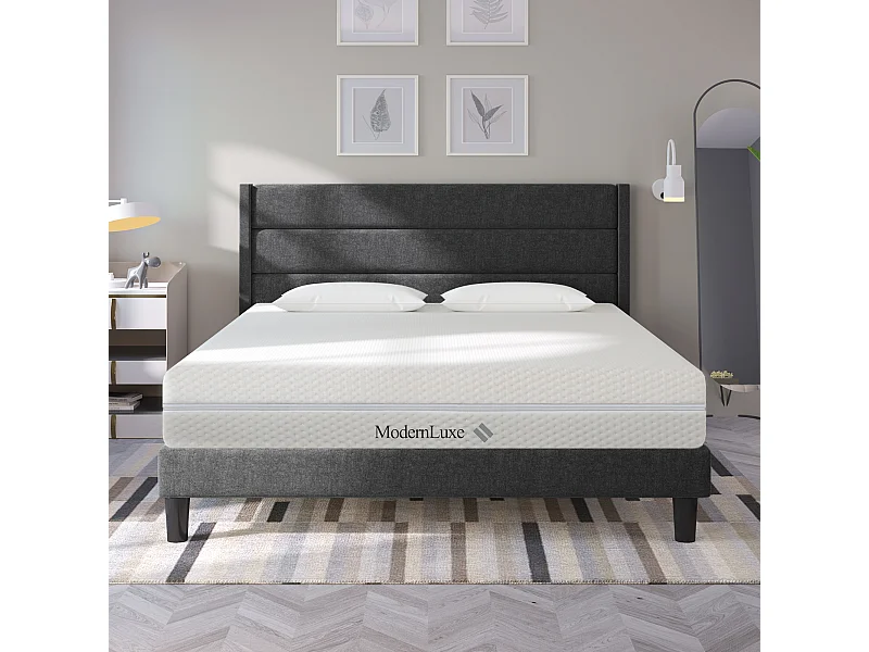 Matelas en mousse - 140 x 200 cm - matelas confort 7 zones avec poignées et housse lavable - blanc