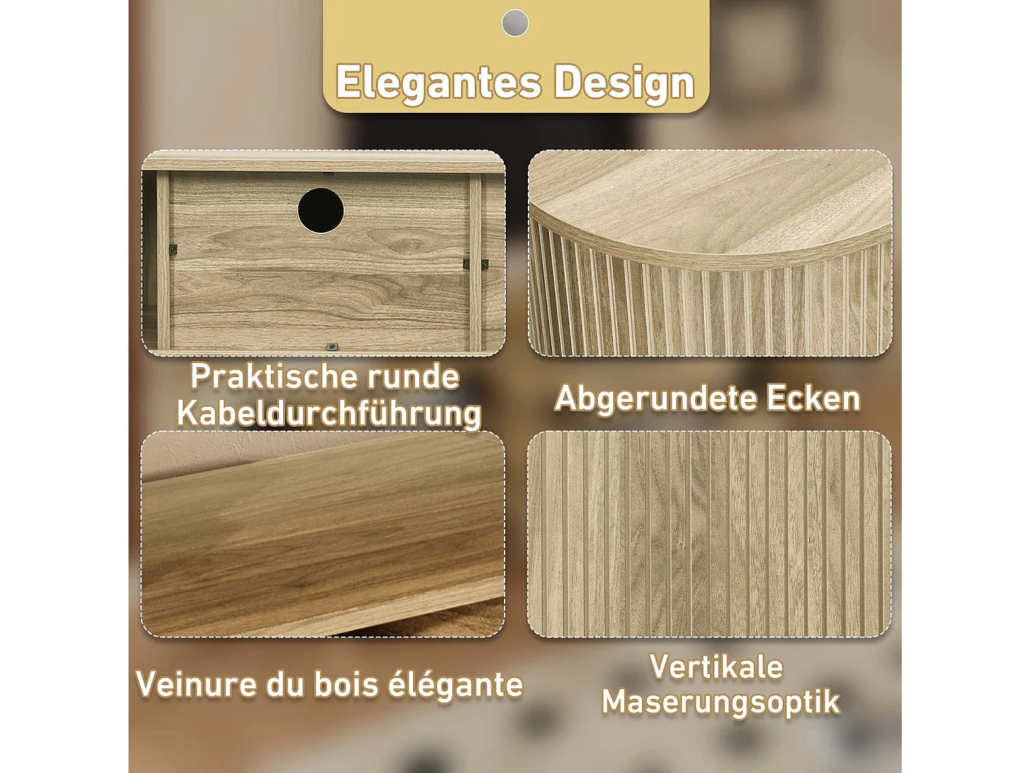 TV-Schrank mit Schiebetüren, TV-Möbel, TV-Ständer, niedrigerer Fernsehschrank, TV-Halterung. Einzigartiges Design.