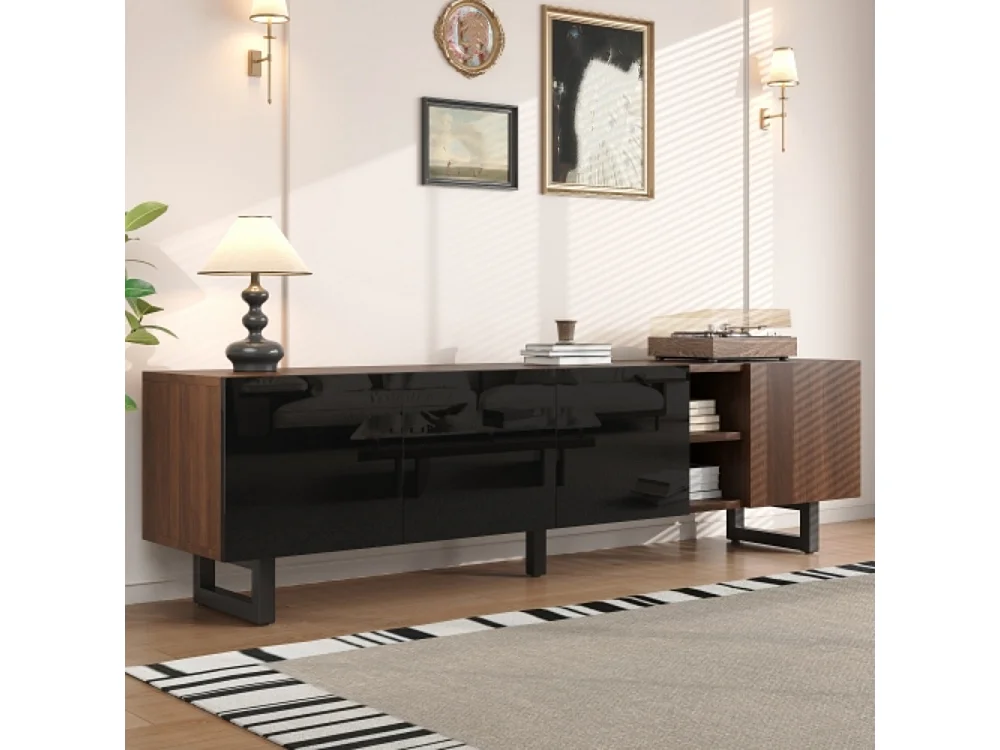 TV-Schrank mit vier Türen,TV-Ständer, TV-Paneel, niedriger TV-Ständer, TV-Konsolentisch 180 x 38 x 50 cm (L x B x H)