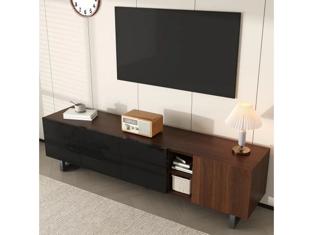 TV-Schrank mit vier Türen,TV-Ständer, TV-Paneel, niedriger TV-Ständer, TV-Konsolentisch 180 x 38 x 50 cm (L x B x H)