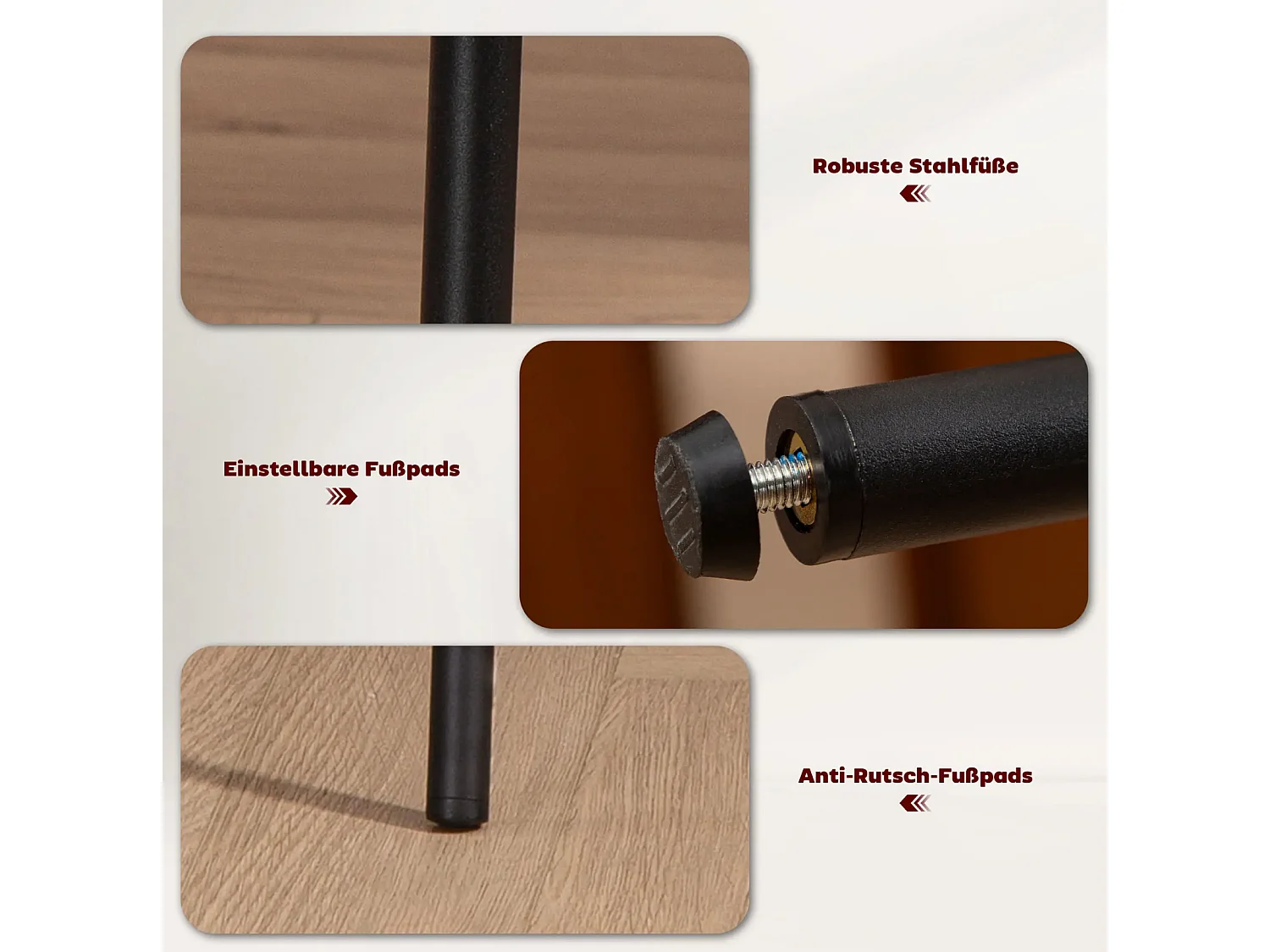 Esszimmerstuhl,Metallbeine, Küchenstuhl, Fußpolster