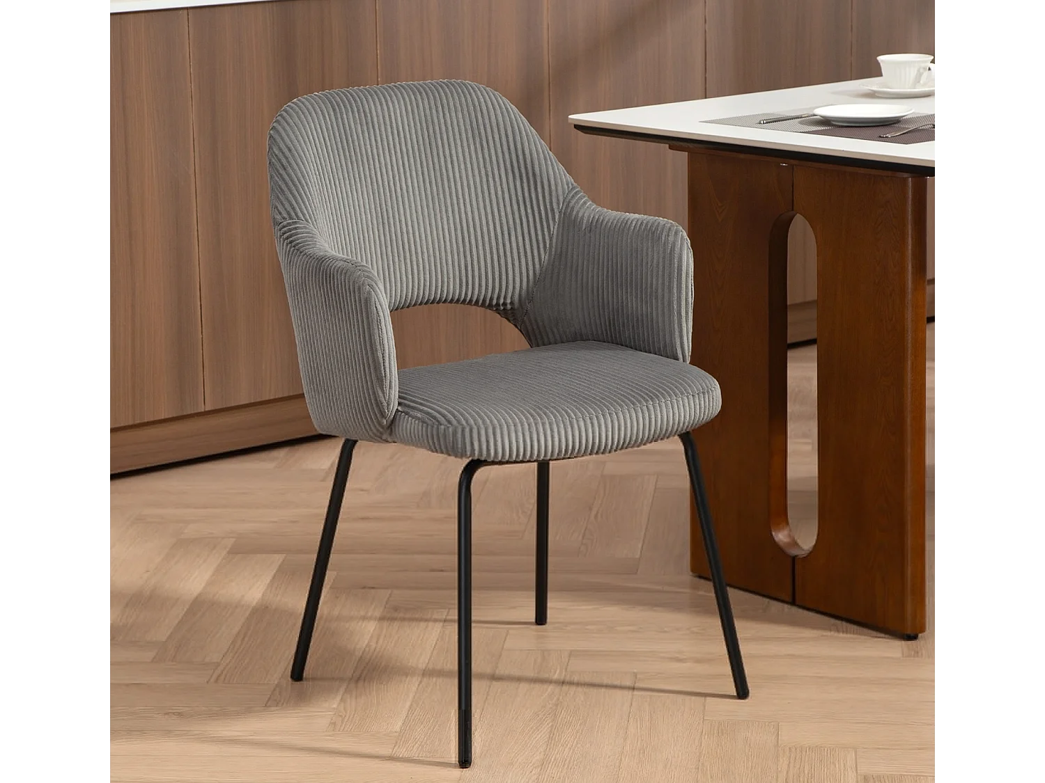 Esszimmerstuhl,Metallbeine, Küchenstuhl, Fußpolster