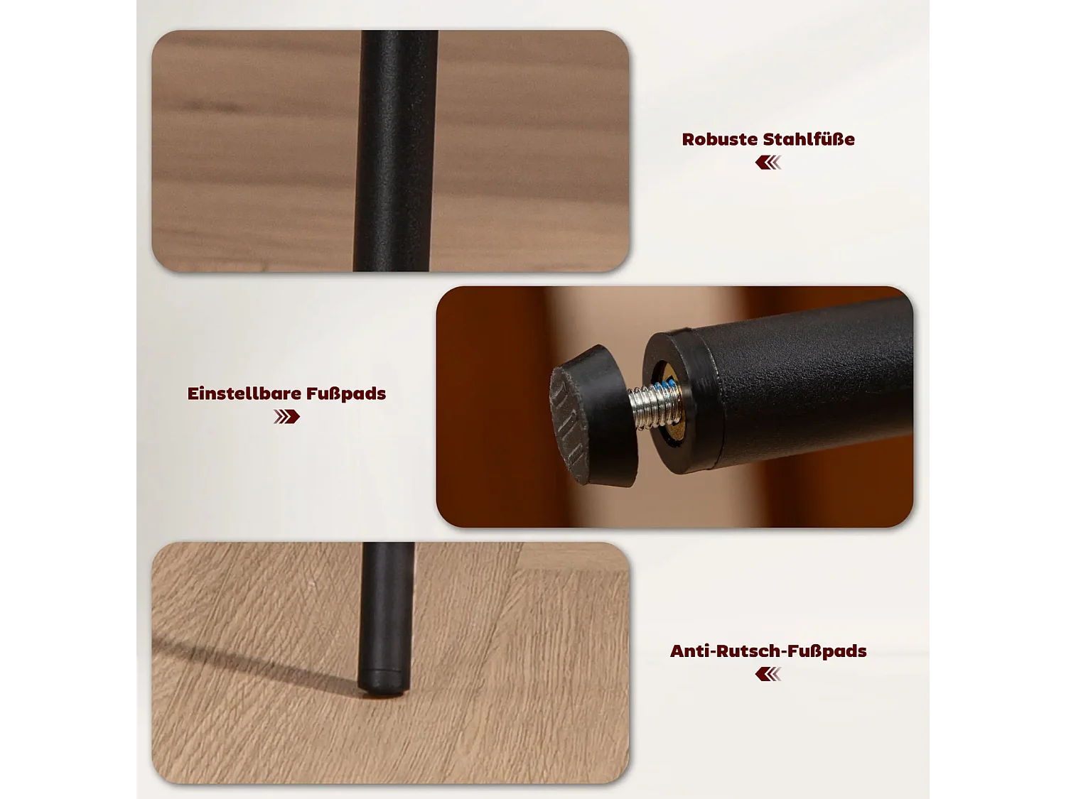 Esszimmerstuhl,Metallbeine, Küchenstuhl, Fußpolster