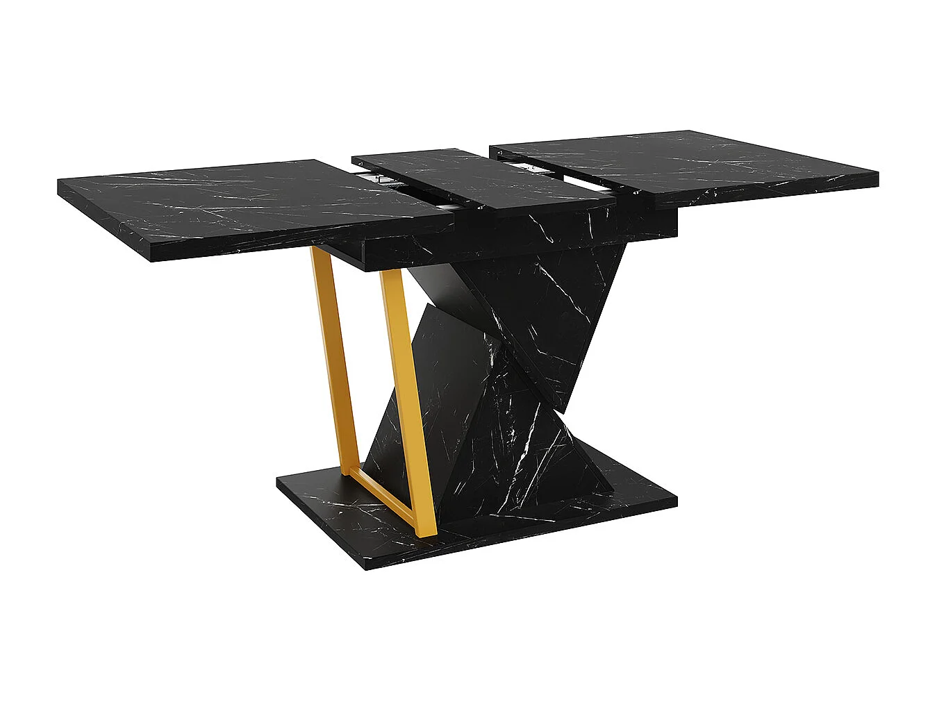 Esstisch für bis zu 6 Personen Ausziehbarer Küchentisch aus Holz Lässt sich auf 140 cm Länge ausziehen Esszimmertisch 110 x 80 x 76 cm Schwarz