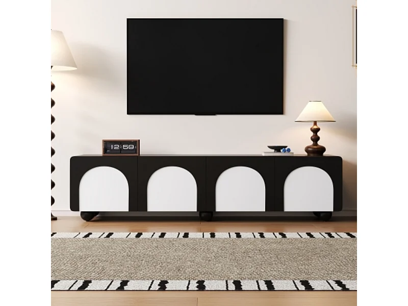 TV-Schrank mit zwei Schubladen,TV-Möbel,TV-Konsolentisch, niedriger TV-Schrank 180 x 38 x 45 cm (L x B x H)