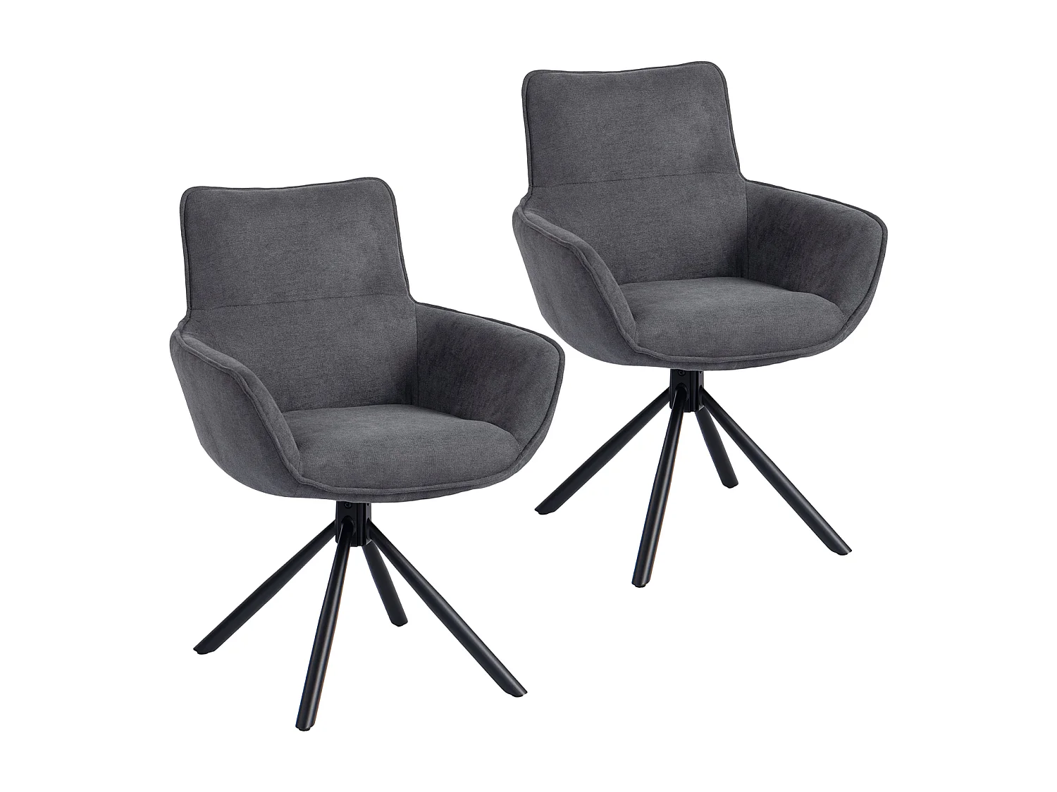 2er-Set Esszimmerstühle, drehbar, weich gepolstert, Armlehnen,Einzelsessel,Wohnzimmer