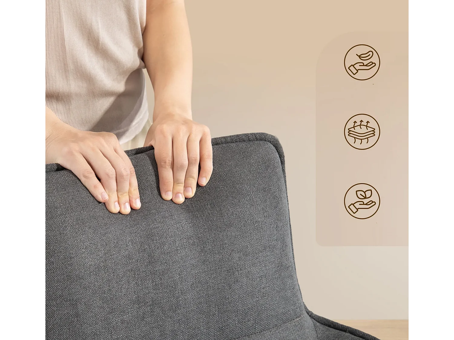 2er-Set Esszimmerstühle, drehbar, weich gepolstert, Armlehnen,Einzelsessel,Wohnzimmer