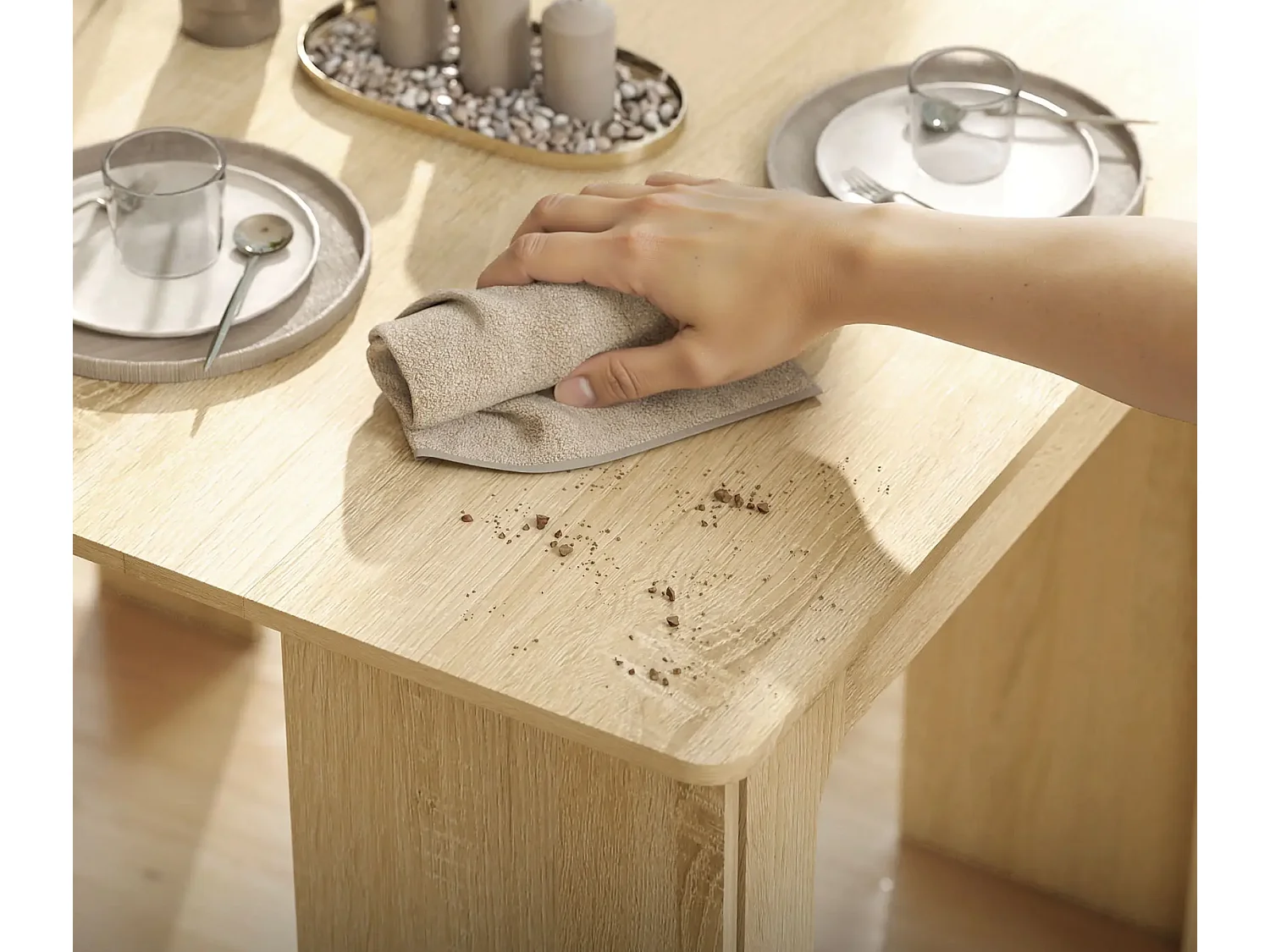 Esstisch, Klapptisch, ausziehbarer Küchentisch, Esszimmertisch, Spanplatten, 60-180 x 85 x 75 cm