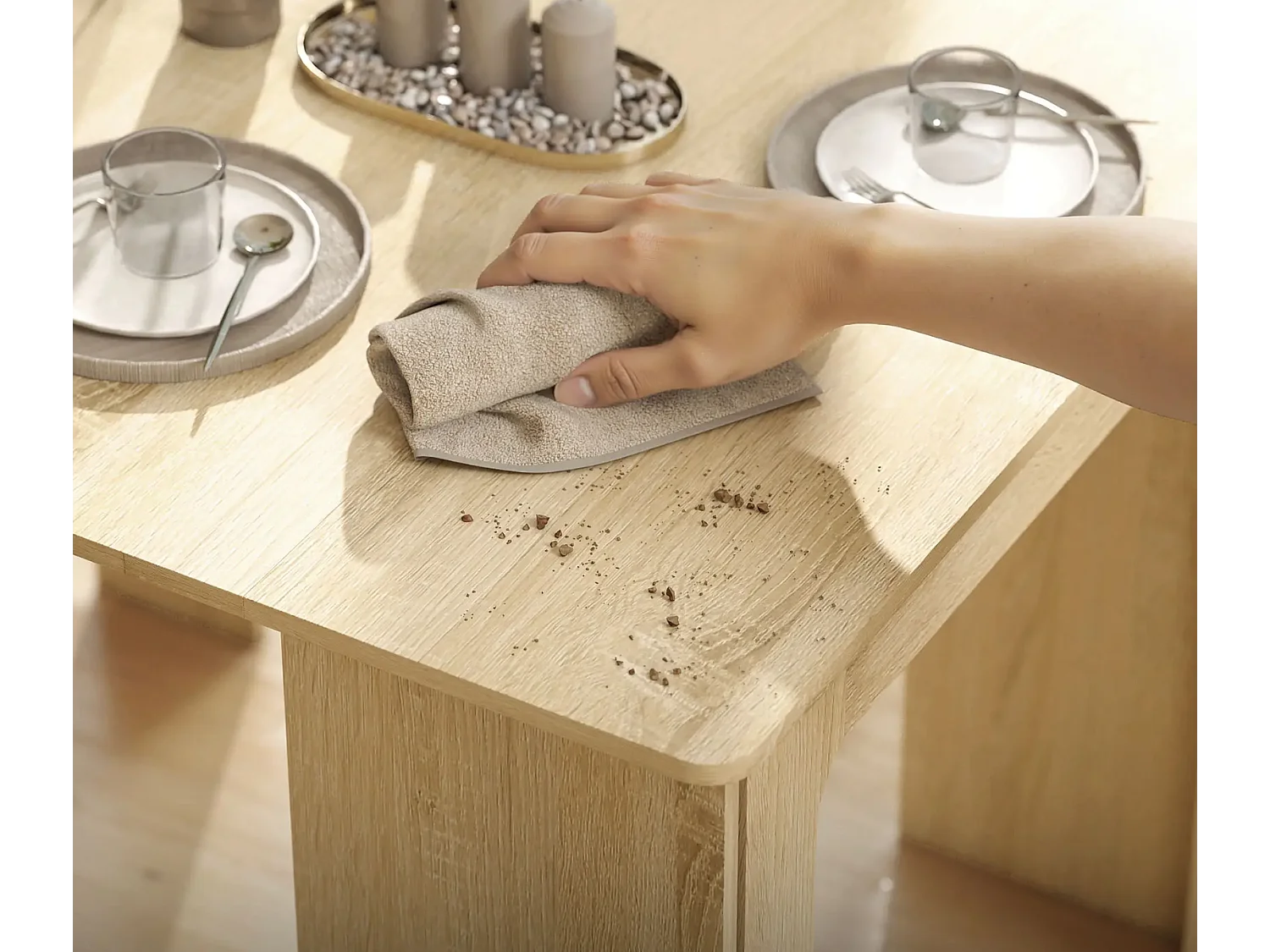 Esstisch, Klapptisch, ausziehbarer Küchentisch, Esszimmertisch, Spanplatten, 60-180 x 85 x 75 cm