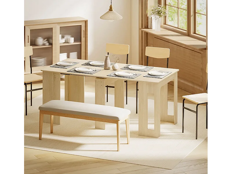 Esstisch, Klapptisch, ausziehbarer Küchentisch, Esszimmertisch, Spanplatten, 60-180 x 85 x 75 cm