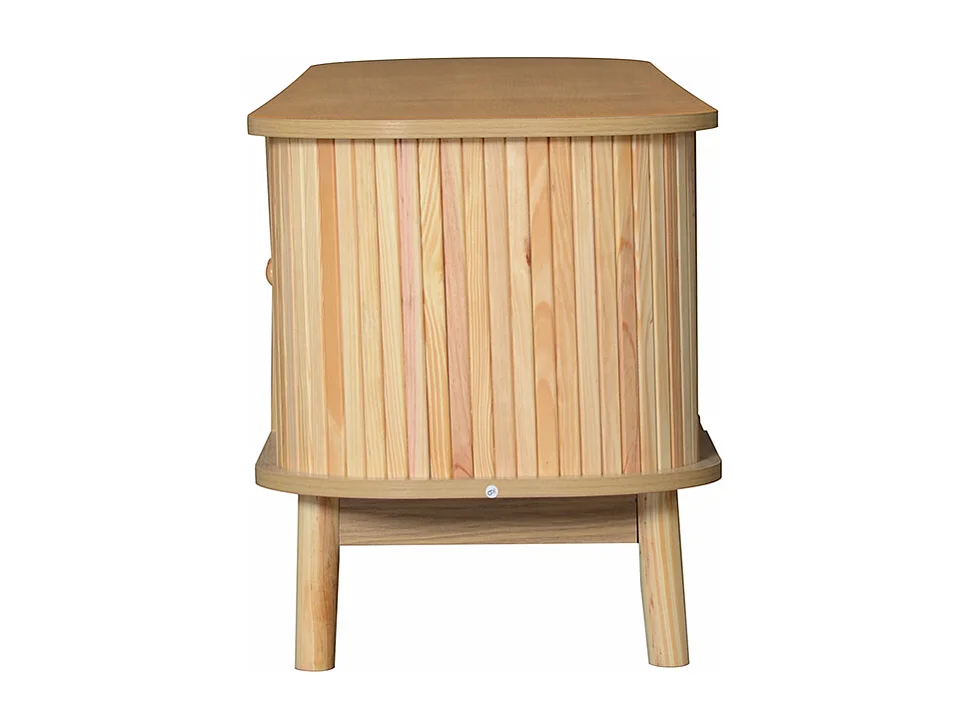 TV-Schrank mit Türen und Schubladen Rattanseiten TV-Tisch TV-Ständer 170 L x 39,5 B x46 H cm Natural