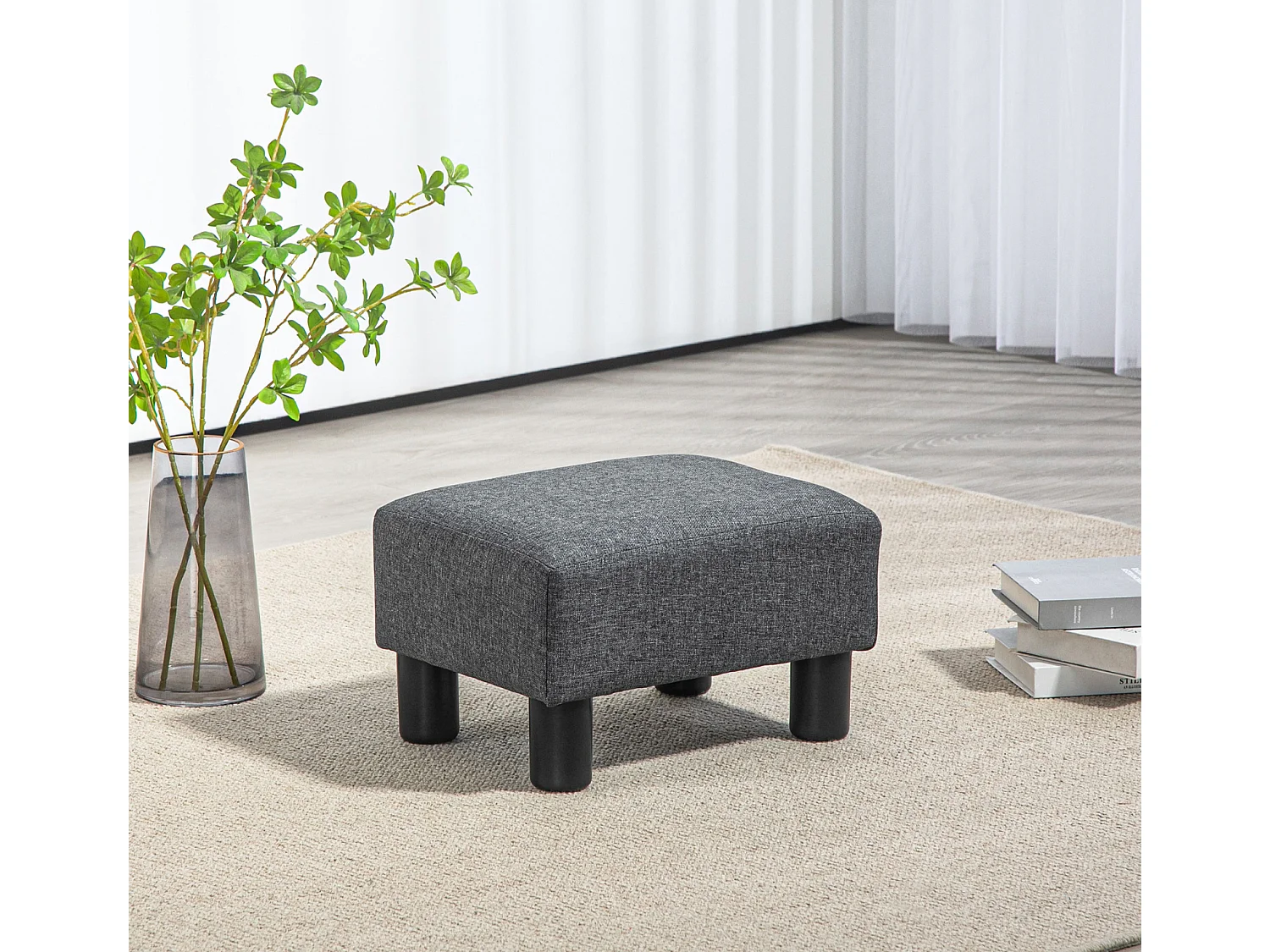 Fußhocker, Sitzhocker mit leinenartigem,Sitzhocker,Hocker