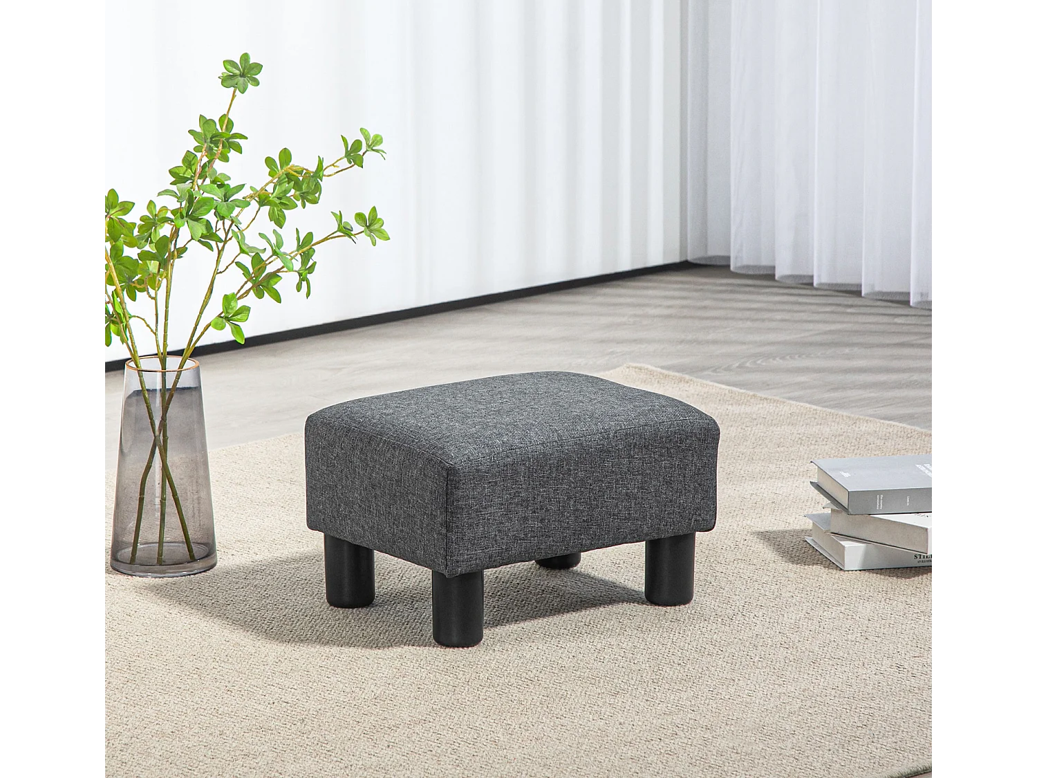 Fußhocker, Sitzhocker mit leinenartigem,Sitzhocker,Hocker