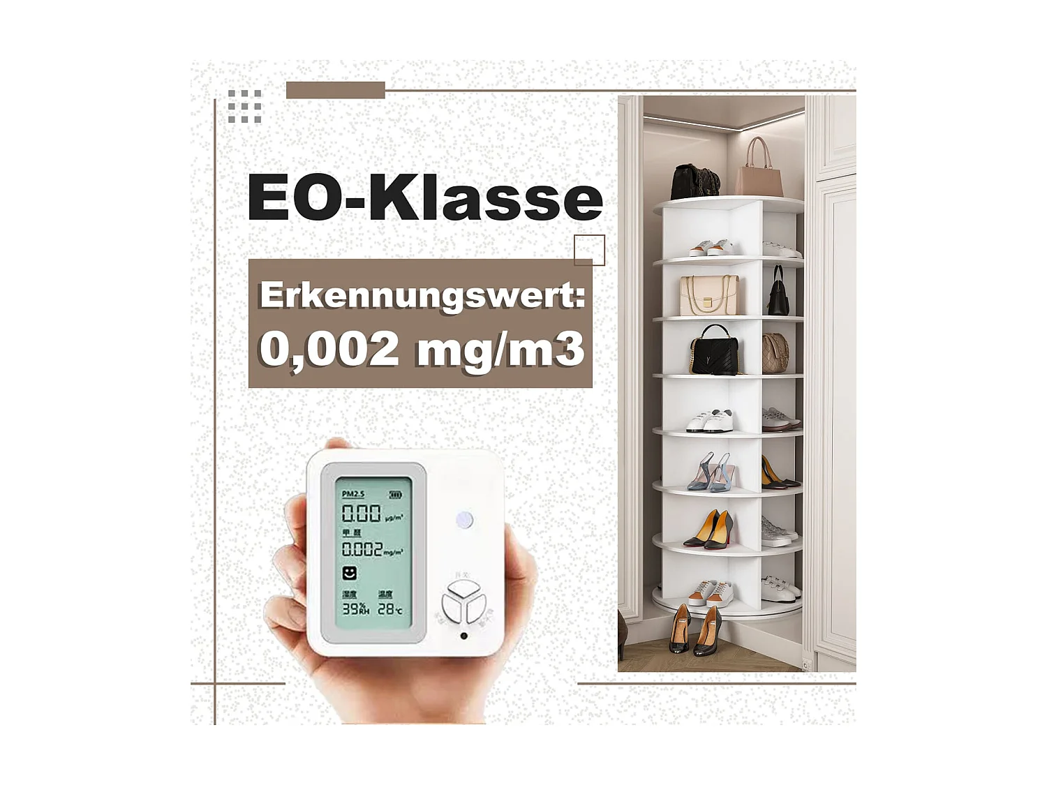 7-Etagen Drehschuhregal Tower, 360° drehbar – Freistehendes Schuhregal für 28 Paar Schuhe, Platzsparend, weiß (60 × 60 × 161cm)