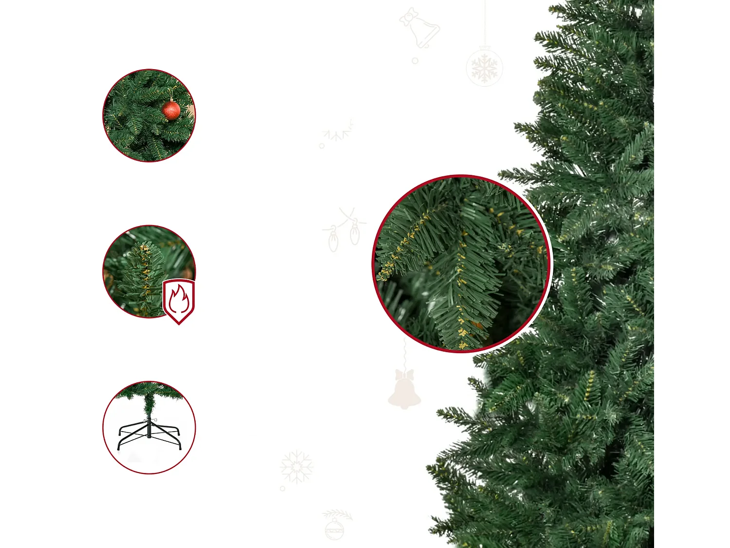 Künstlicher Weihnachtsbaum 180 cm Kieferbaum künstlich mit Metallständer für drinnen
