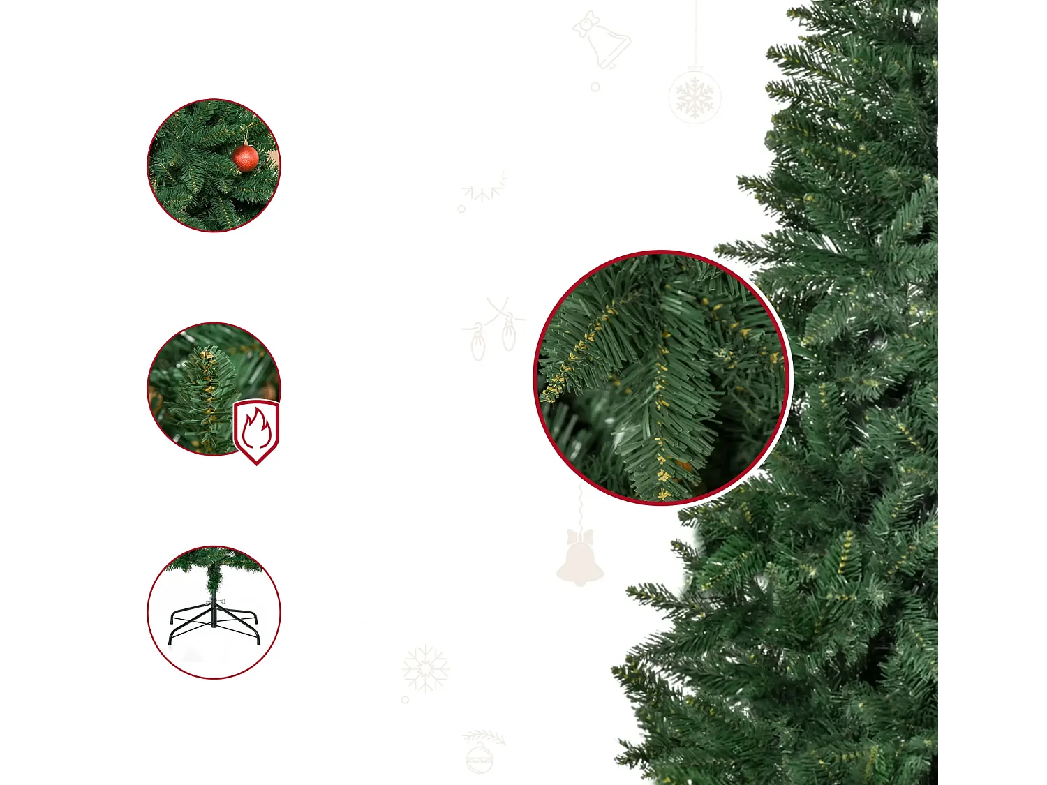 Künstlicher Weihnachtsbaum 180 cm Kieferbaum künstlich mit Metallständer für drinnen