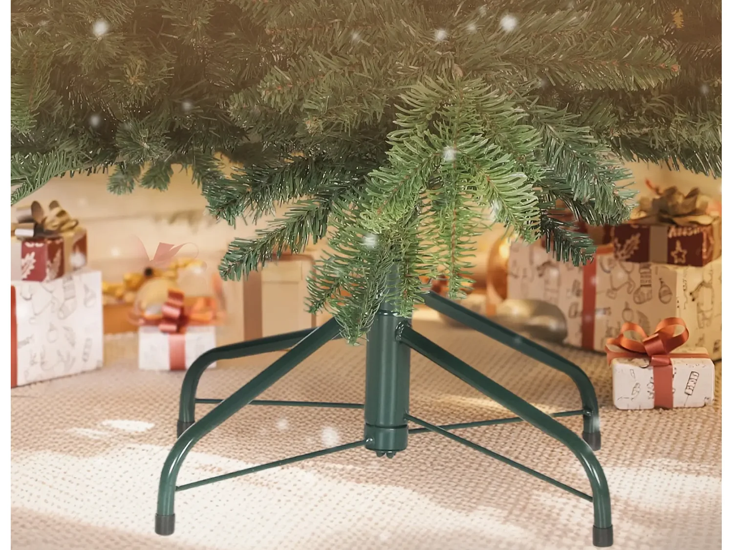 Künstlicher Weihnachtsbaum mit realistischen Zweigen, Kunst-Tannenbaum mit faltbarem Ständer