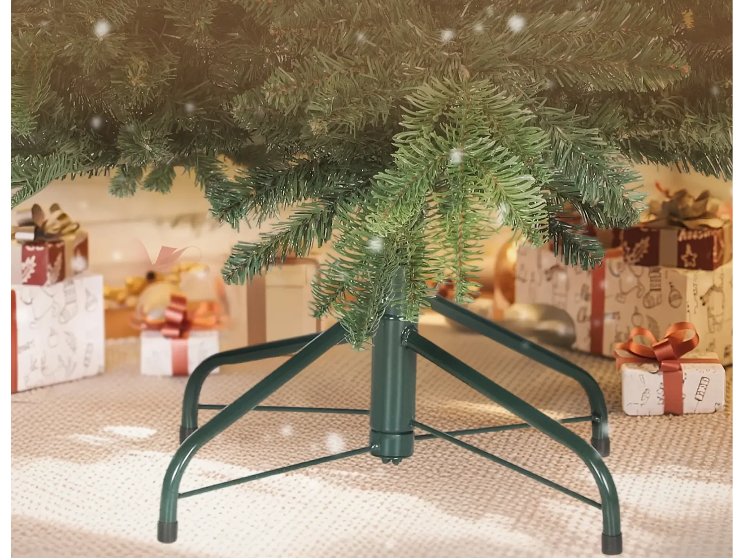 Künstlicher Weihnachtsbaum mit realistischen Zweigen, Kunst-Tannenbaum mit faltbarem Ständer