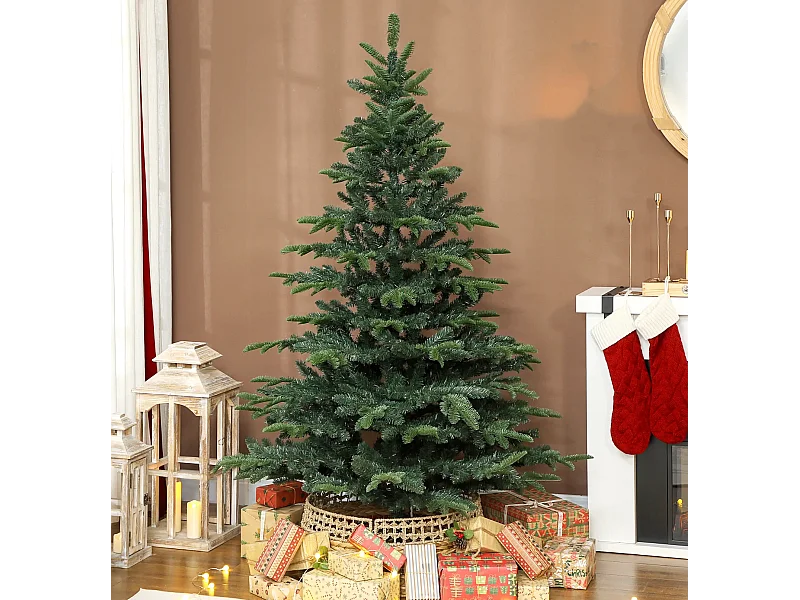 Künstlicher Weihnachtsbaum mit realistischen Zweigen, Kunst-Tannenbaum mit faltbarem Ständer