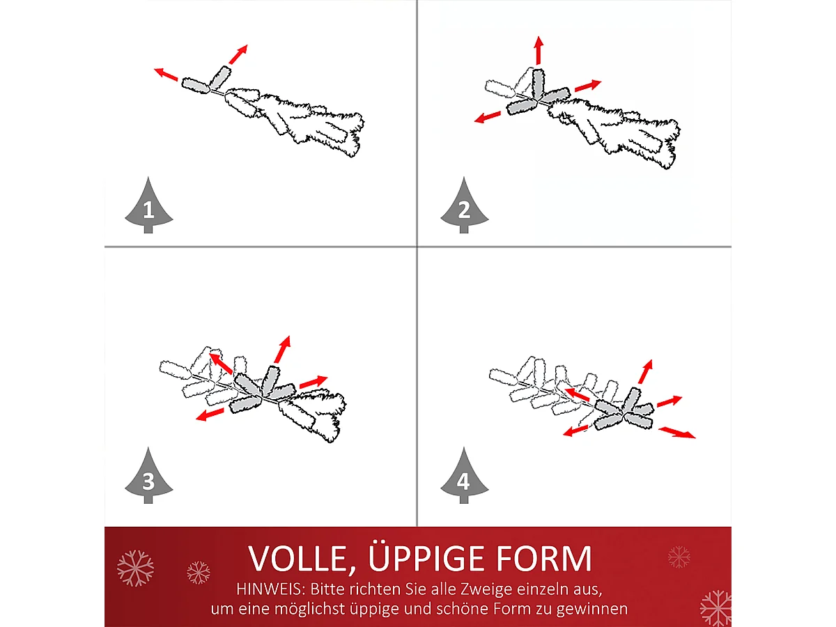 Weihnachtsbaum mit Stechpalmenbeeren  Kugeln & LED-Lichtern Mini künstlichen Weihnachten Tannenbaum für Tisch Schreibtisch ∅40 x 60 cm
