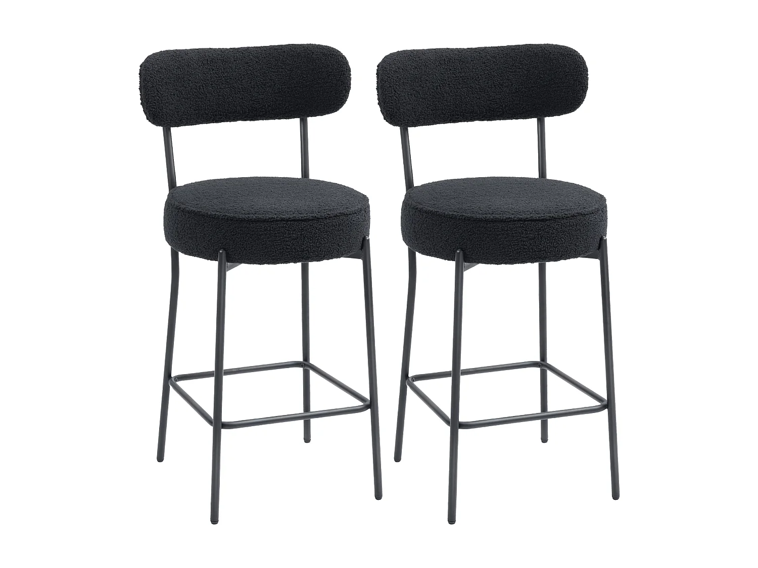 2er-Set Barstühle mit Polstersitz und Fußstütze,Esszimmerstuhl Metallrahmen,Küchenstuhl