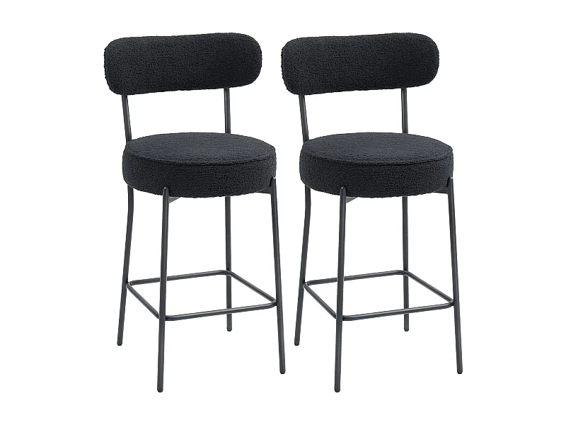2er-Set Barstühle mit Polstersitz und Fußstütze,Esszimmerstuhl Metallrahmen,Küchenstuhl