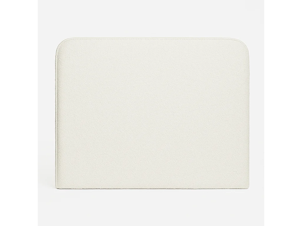 Tête de lit SAONA blanc style méditerranéen tissu anti-taches pour lit de 135 cm – 145x125 cm