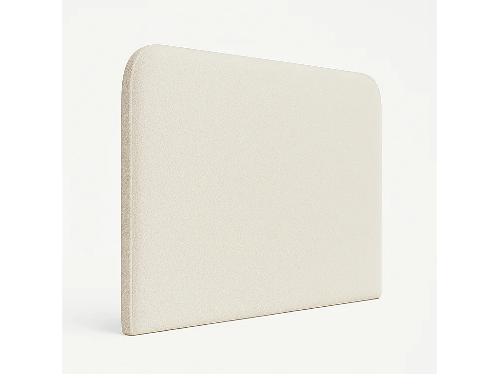 Tête de lit SAONA blanc style méditerranéen tissu anti-taches pour lit de 140 cm – 150x125 cm
