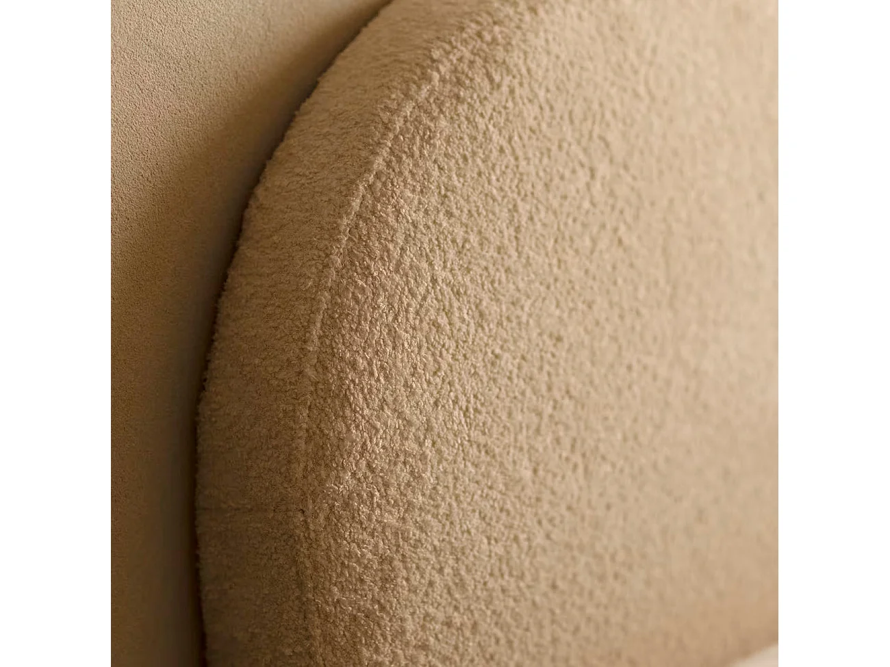 Tête de lit SAONA beige style méditerranéen tissu anti-taches pour lit de 105 cm – 115x125 cm