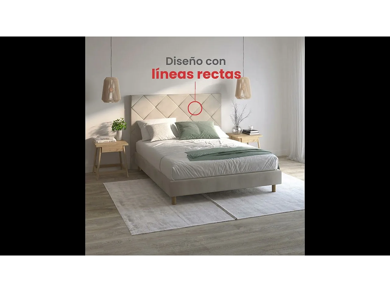 Cabecero tapizado Samos Gris tela anitmanchas diseño acogedor – cama 105 cm – 115x120 cm
