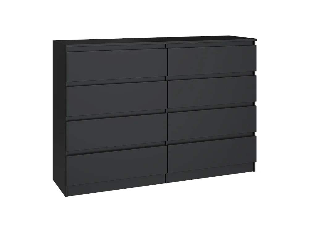 Ladekast  zwart  120 cm 8 lades