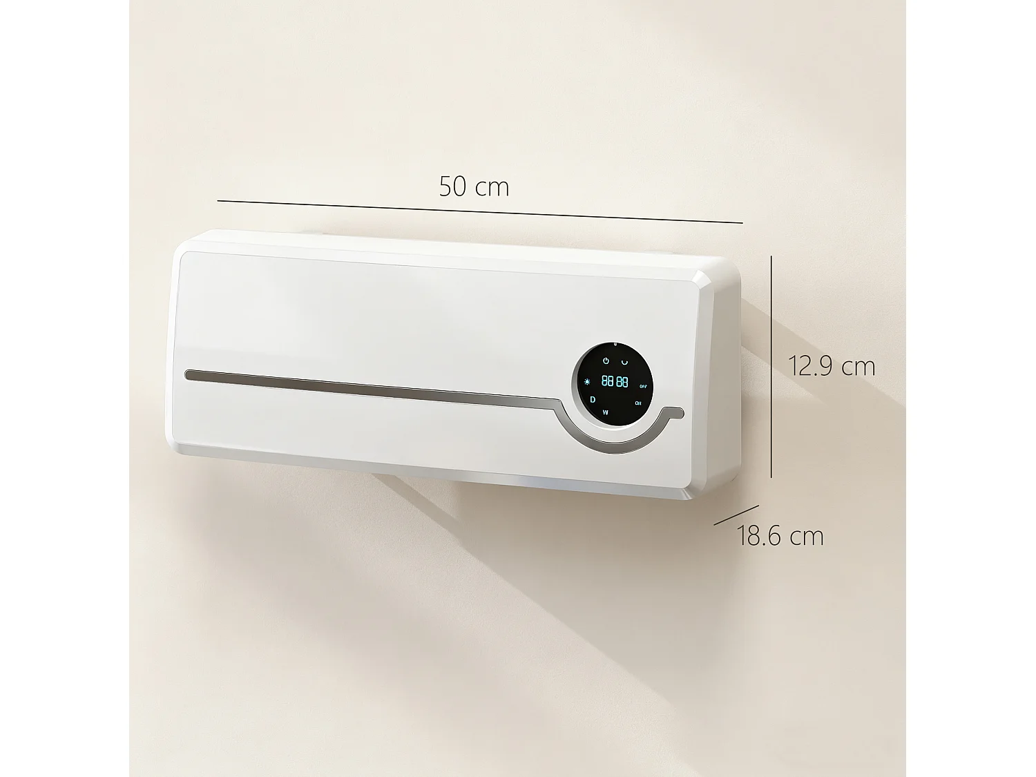 Termoventilatore a muro con 3 modalità timer telecomando blocco bimbi