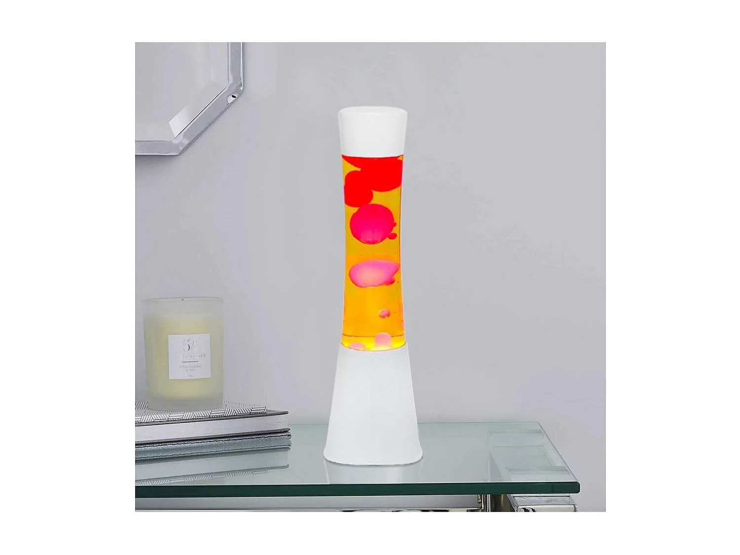 Lampe à Lave en verre WHITE SUN