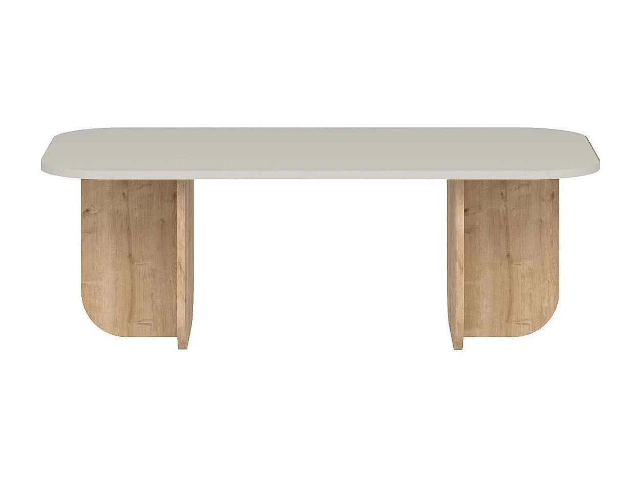 Mesa de centro retangular com tampo de bordas arredondadas L120 cm - BECAJ