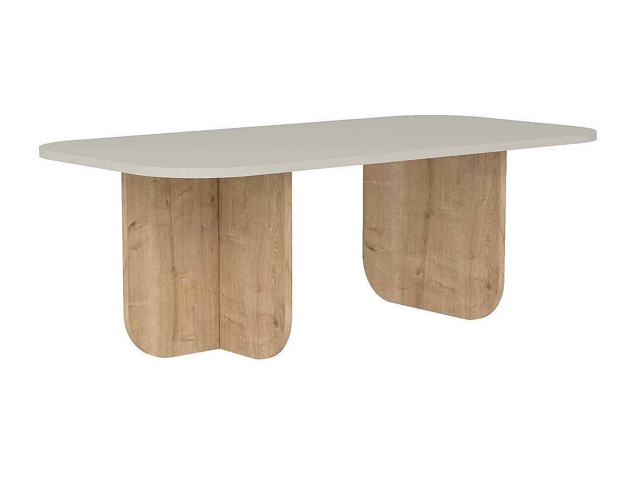Mesa de centro retangular com tampo de bordas arredondadas L120 cm - BECAJ