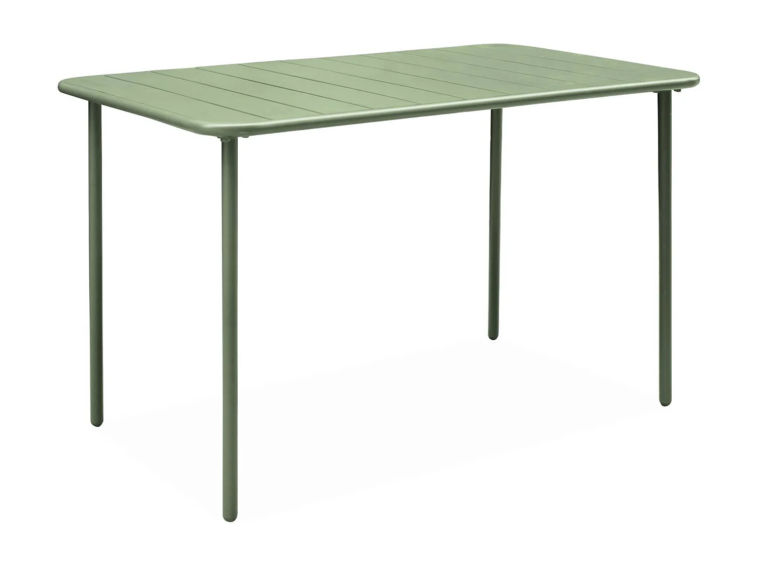 Tavolo da giardino in metallo 4 sedute, 120cm, verde