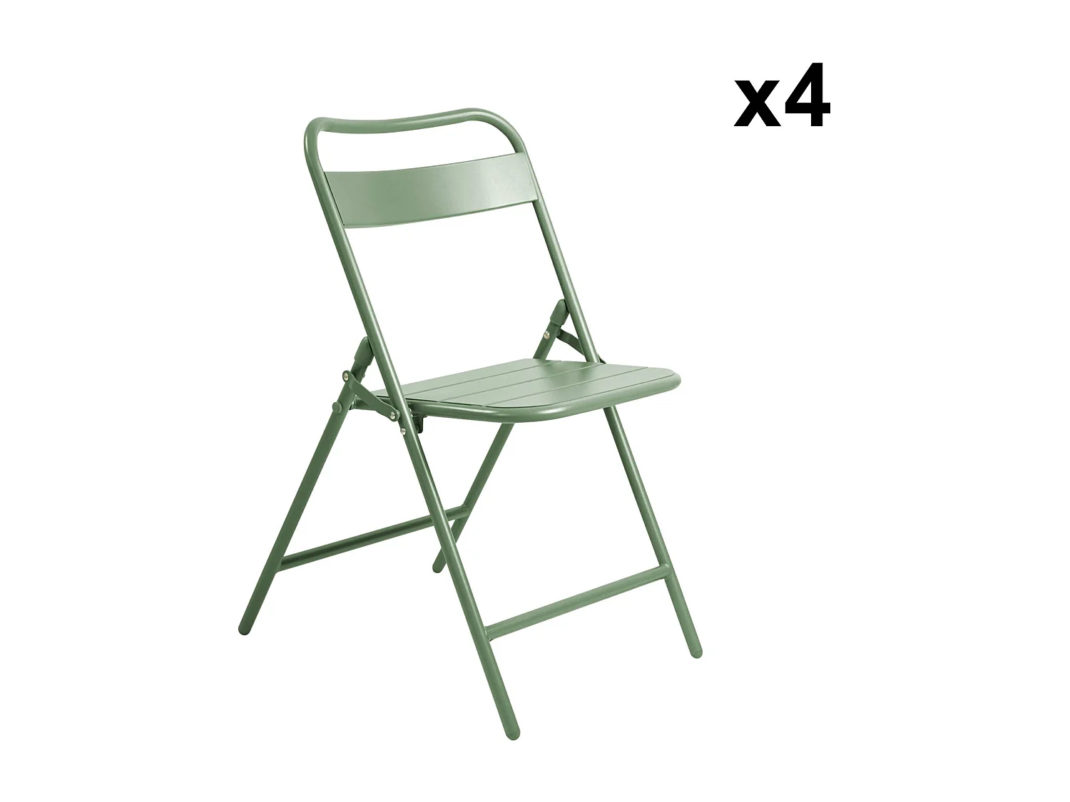 Tavolo da giardino in metallo 4 sedute, 120cm, verde