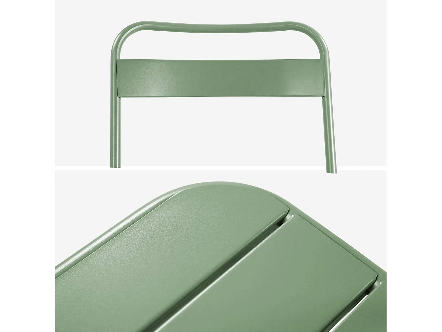 Tavolo da giardino in metallo 4 sedute, 120cm, verde