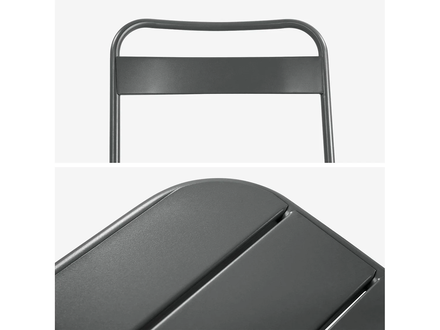 Tavolo da giardino in metallo 4 sedute, 120cm, antracite