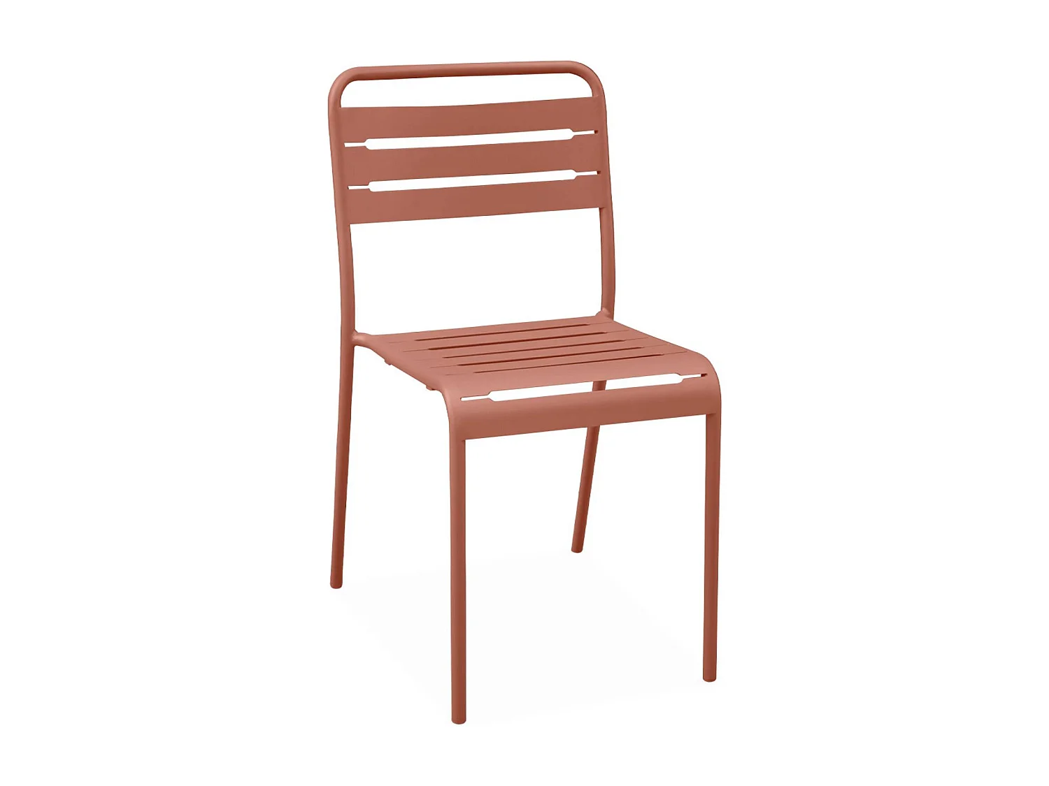 Table de jardin bistrot ronde acier + 2 assises Ø60cm terracotta - Orea + Amélia