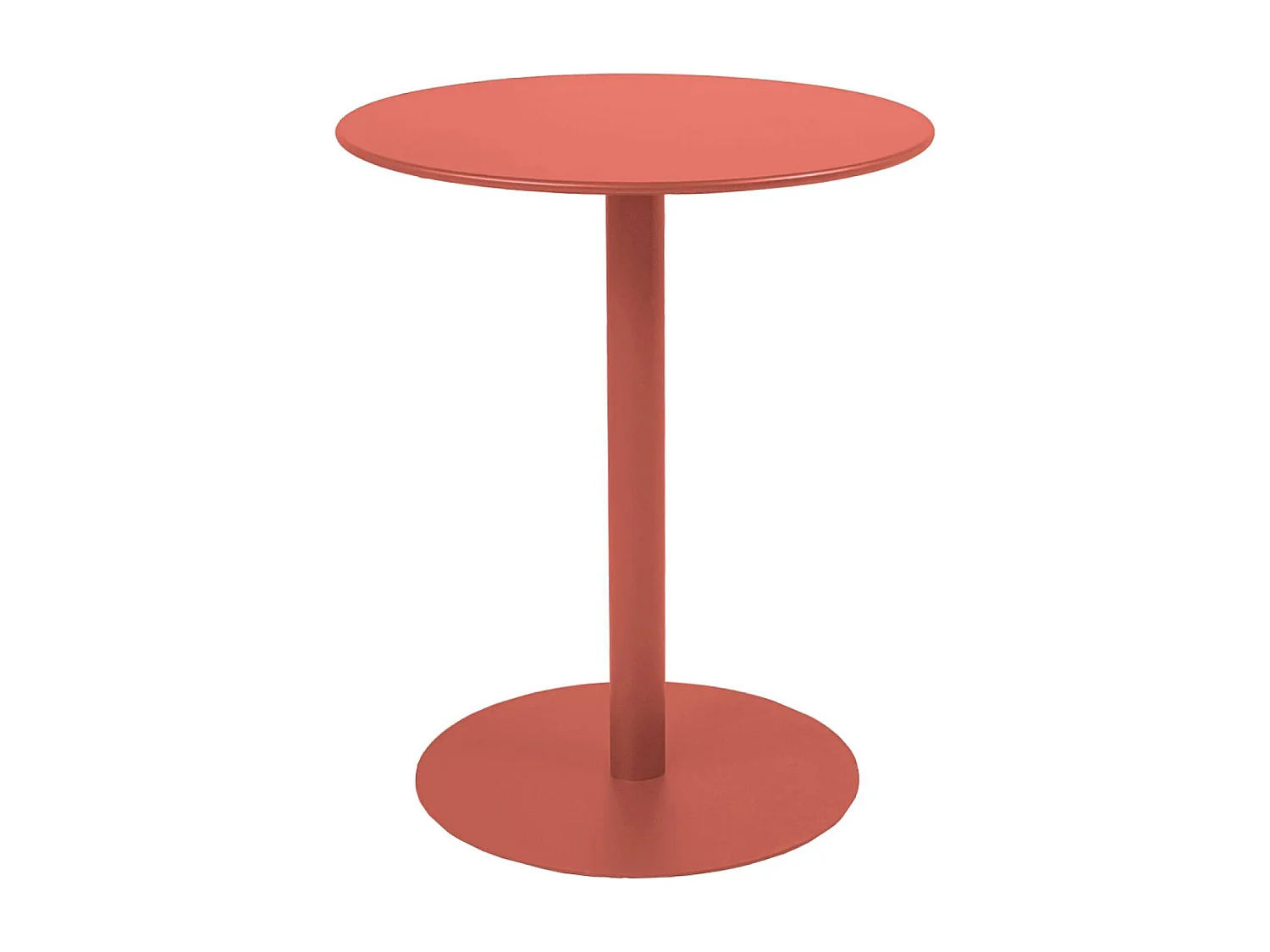 Table de jardin bistrot ronde acier + 2 assises Ø60cm terracotta - Orea + Amélia
