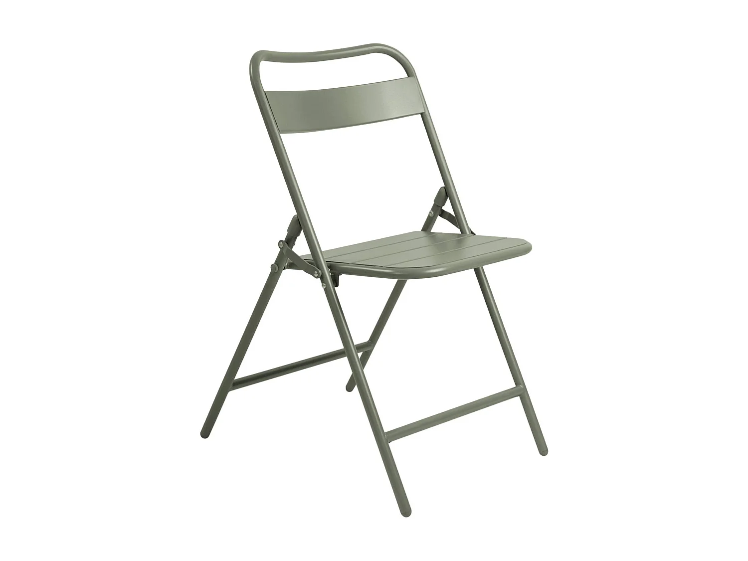 Table de jardin métal + 4 assises kaki. Amelia L 120 x 70 x 72.5cm