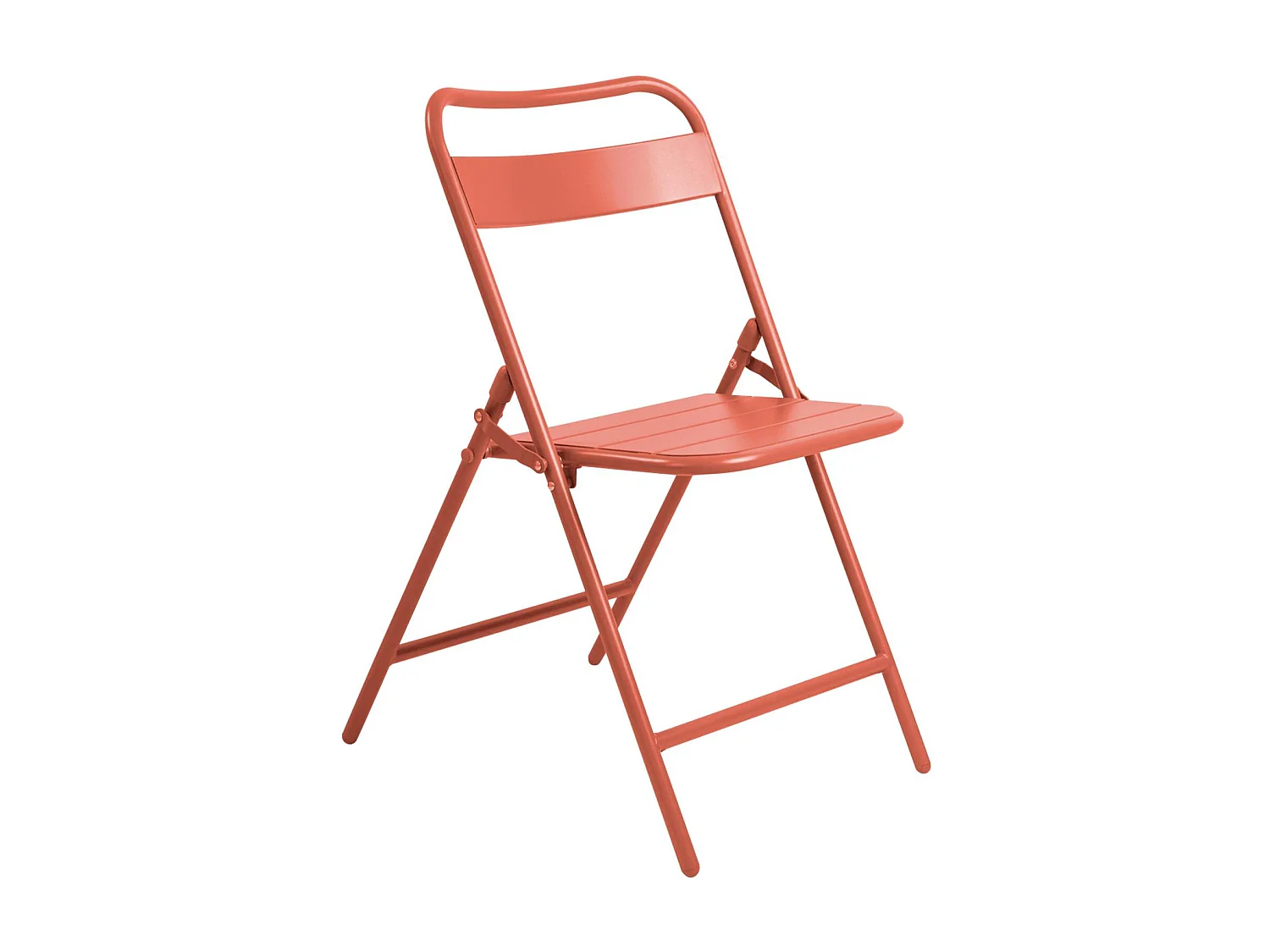 Tavolo da giardino in metallo 4 sedute, 120cm, terracotta